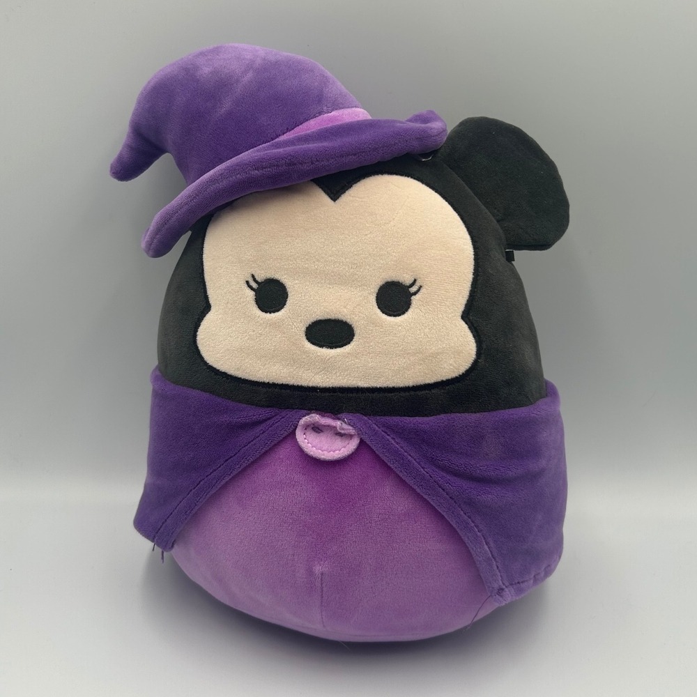 Disney Squishmallows Minnie Mouse Halloween Witch Plush Purple Black 8 Inch